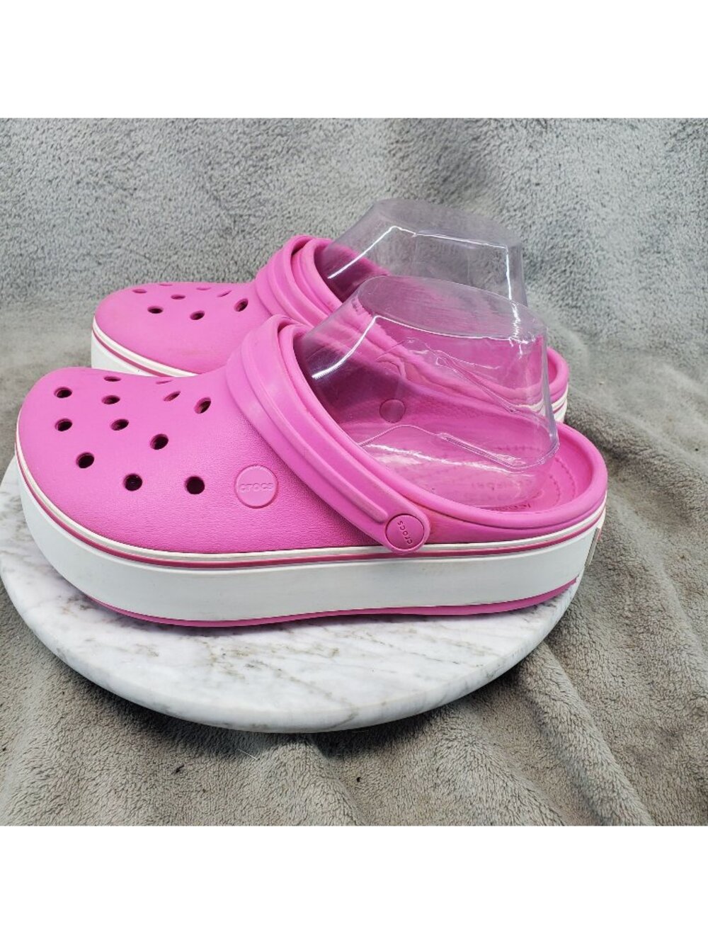 Crocs Shoes Womens 7 Kids 5 Pink Synthetic Crocband Clogs